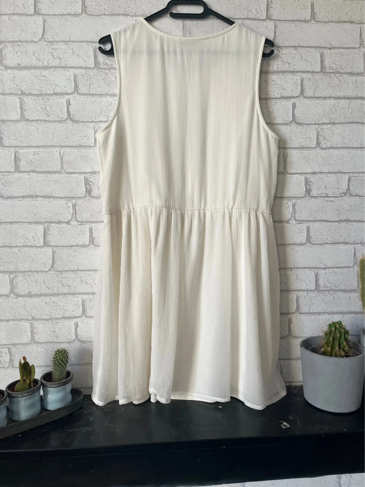 Vestido Camaïeu bege / branco - Tamanho 44 – photo 3